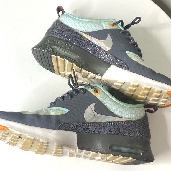 NIKE Air Max Thea Premium Holographic Silver Dark Grey Glacier Ice Women's Sz 6 - Picture 8 of 10